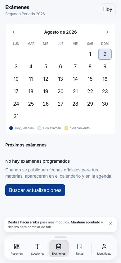 Exámenes en celular
