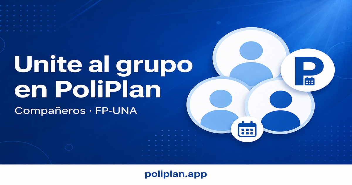 Banner: unite al grupo en PoliPlan