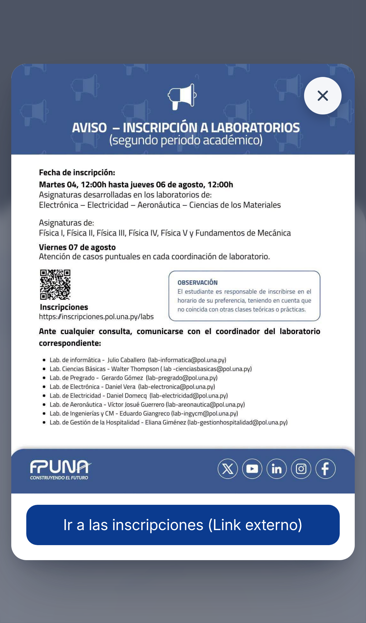 Progreso académico en celular