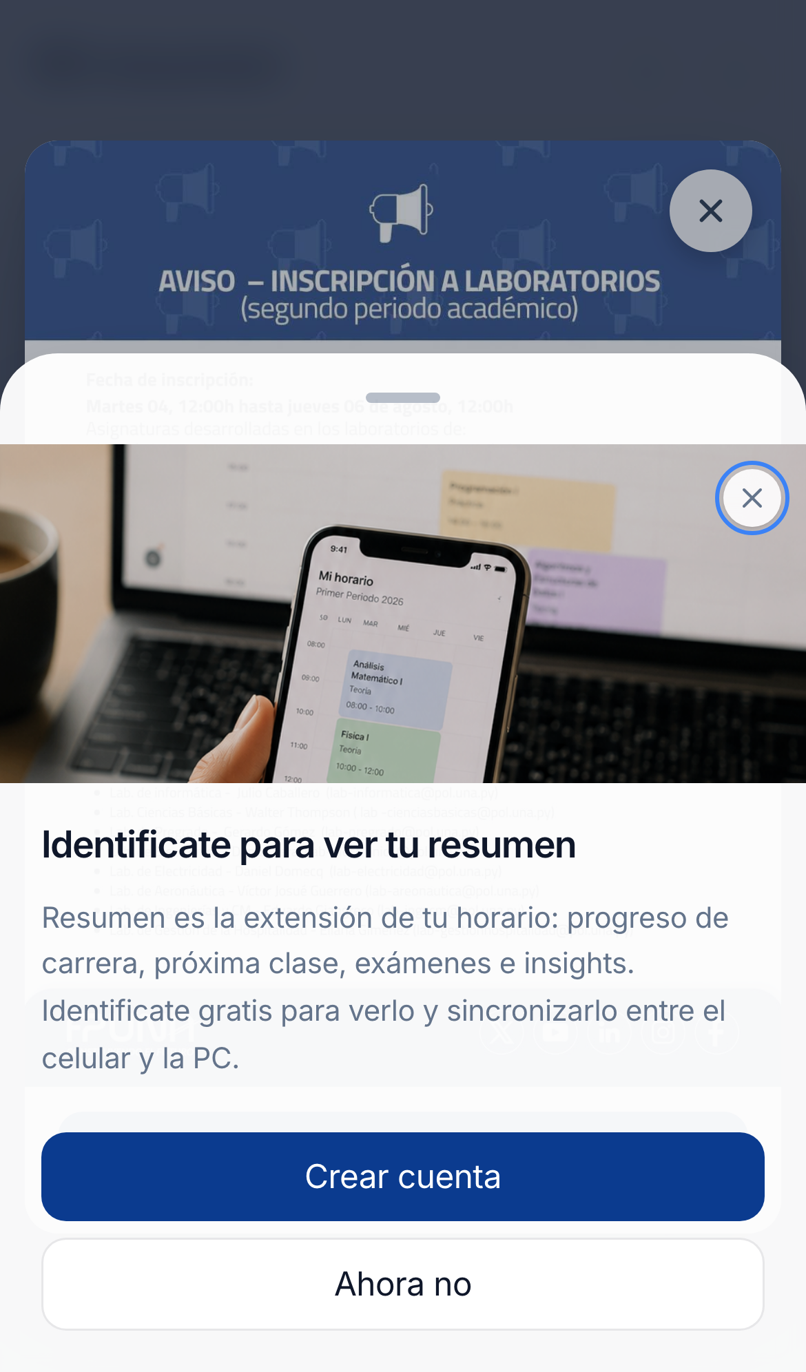 Resumen semanal en celular